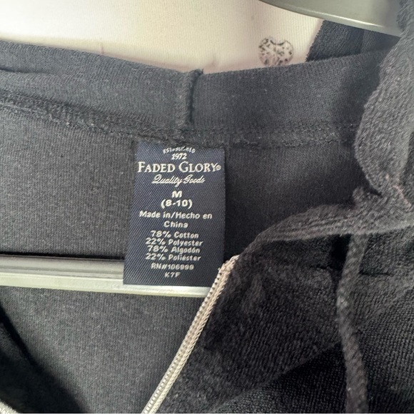 Faded glory dress tshirt coverup terry cloth towel zip up black silver beach - Picture 3 of 5